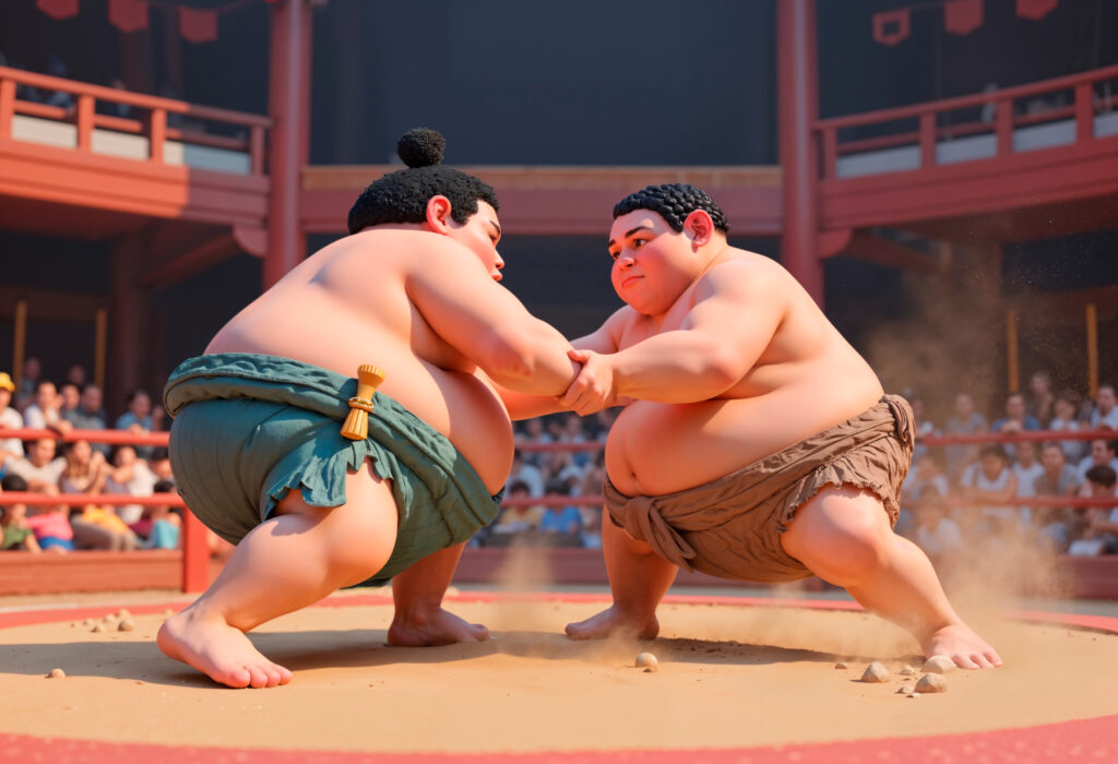 Lutadores de Sumo e a Tradicao do Japao
